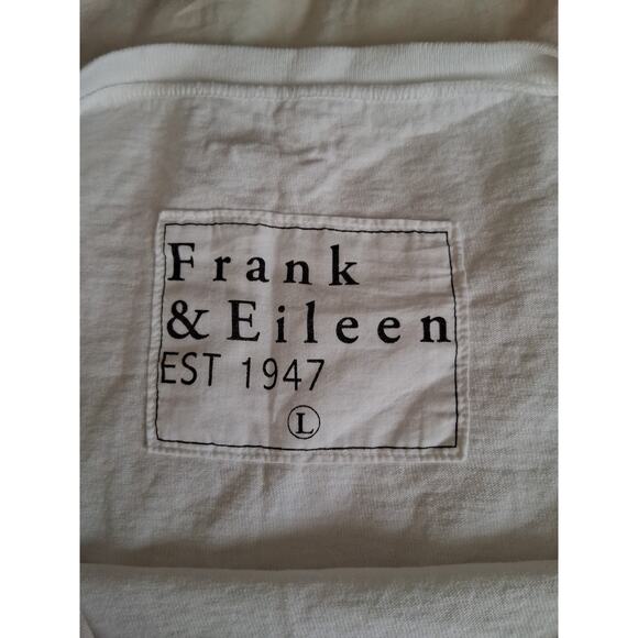 Frank & Eileen White Tee Shirt Raw Hem & Sleeve Size L NEW with Flaw Coastal - Picture 4 of 8